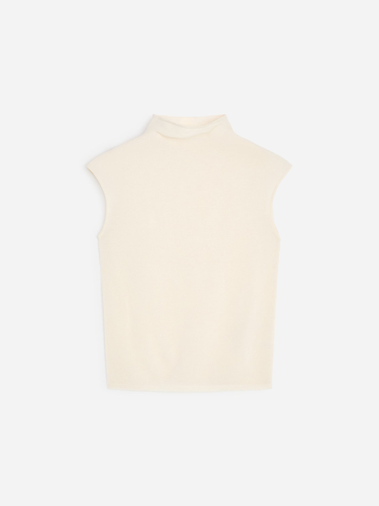 Pure Cashmere Mock-Neck Top - White - Image 5