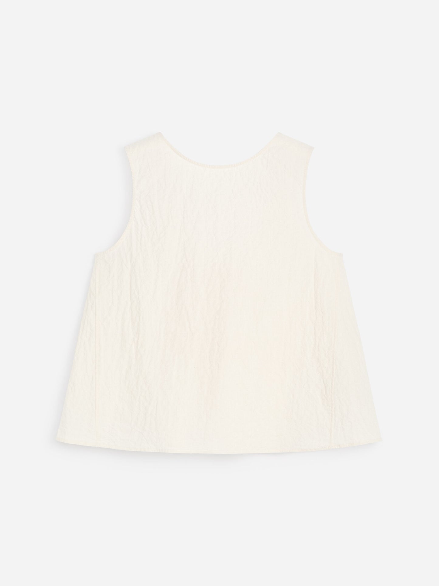 Sleeveless Seersucker Top - White - Image 5
