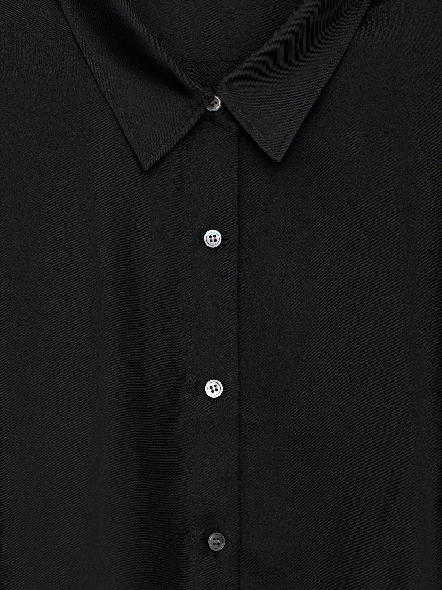 Silk Twill Shirt - Black - Image 2