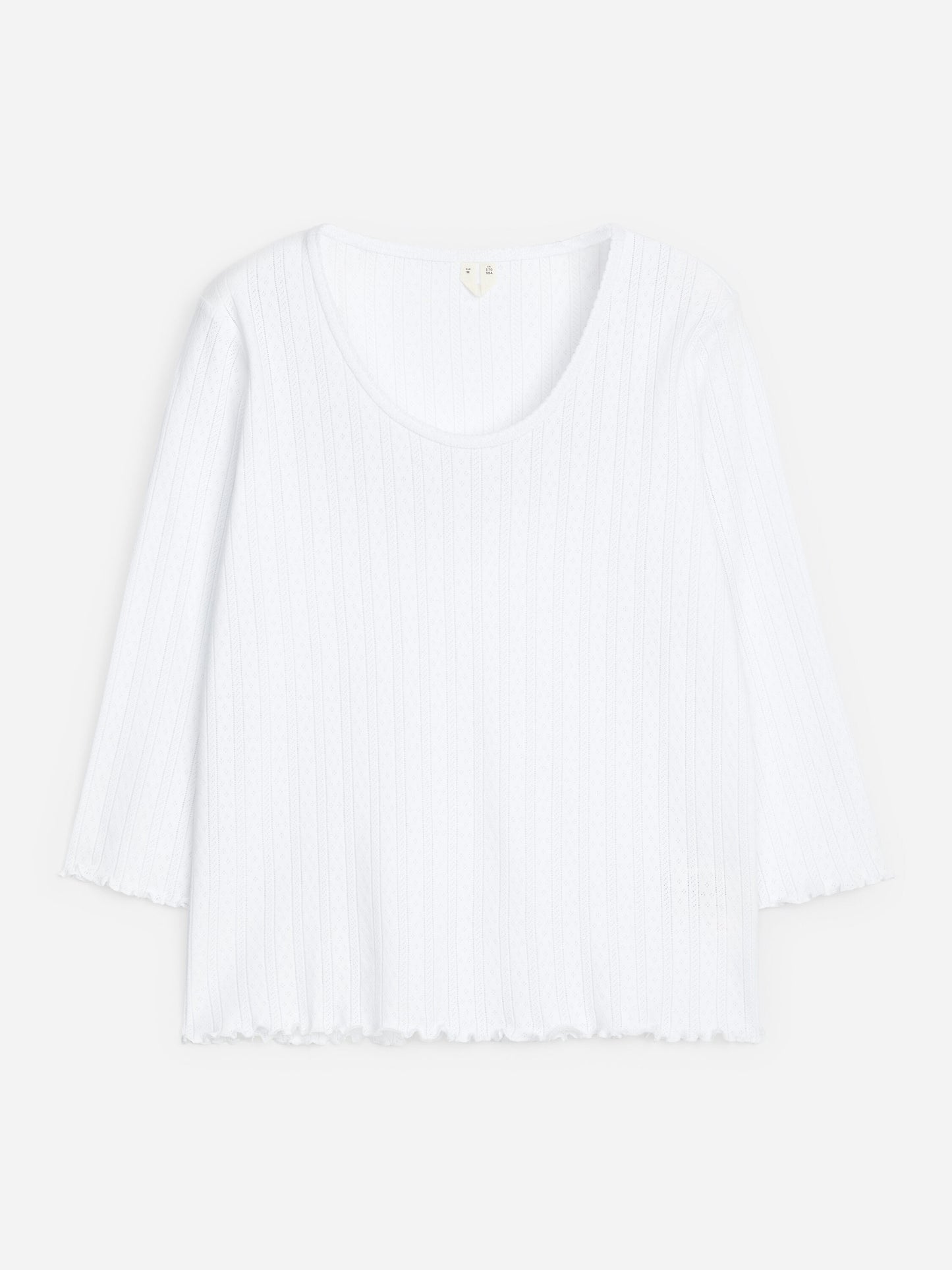 Pointelle-Knitted Top - White - Image 5