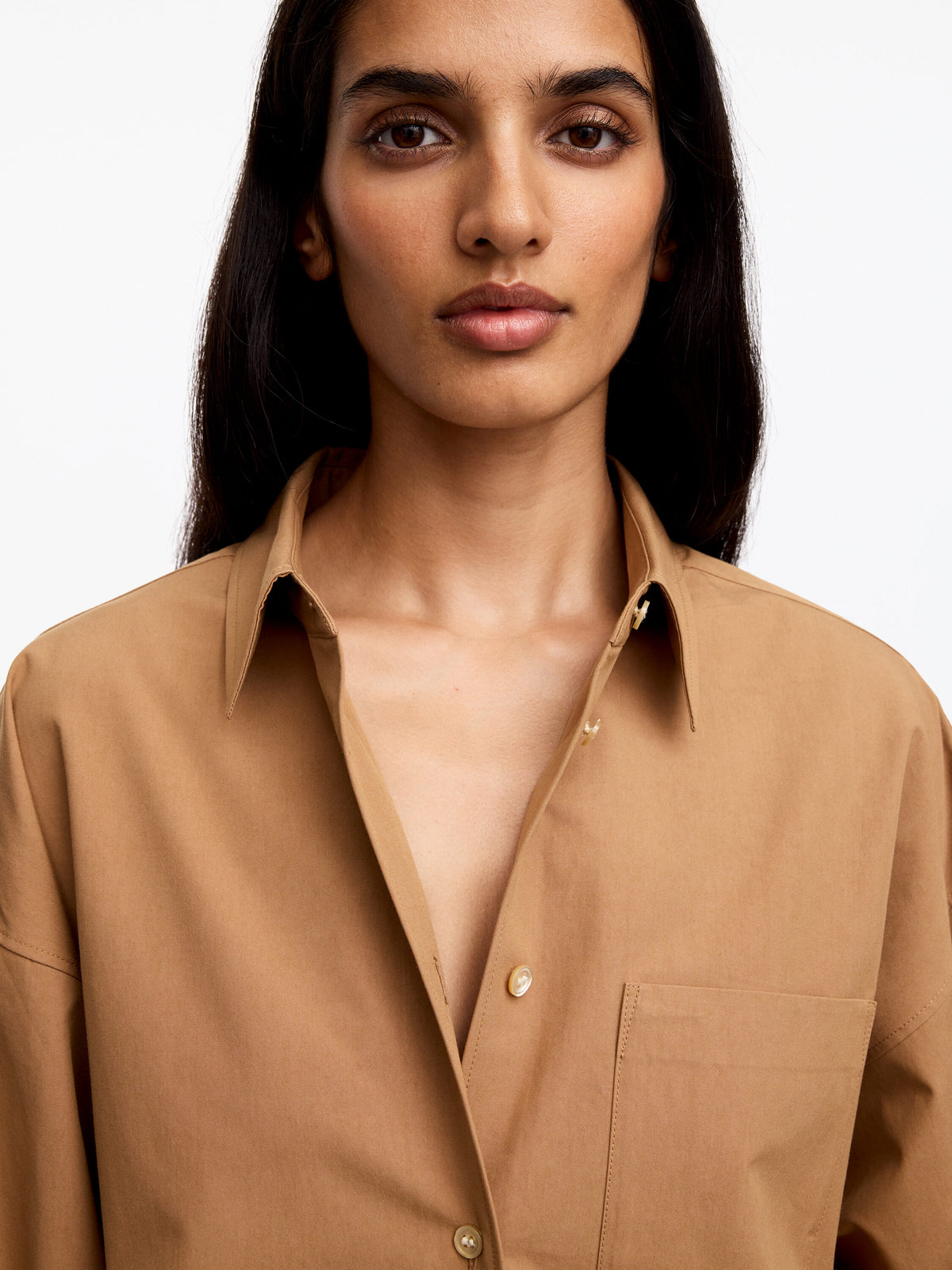Batwing-Sleeve Shirt - Beige - Image 4