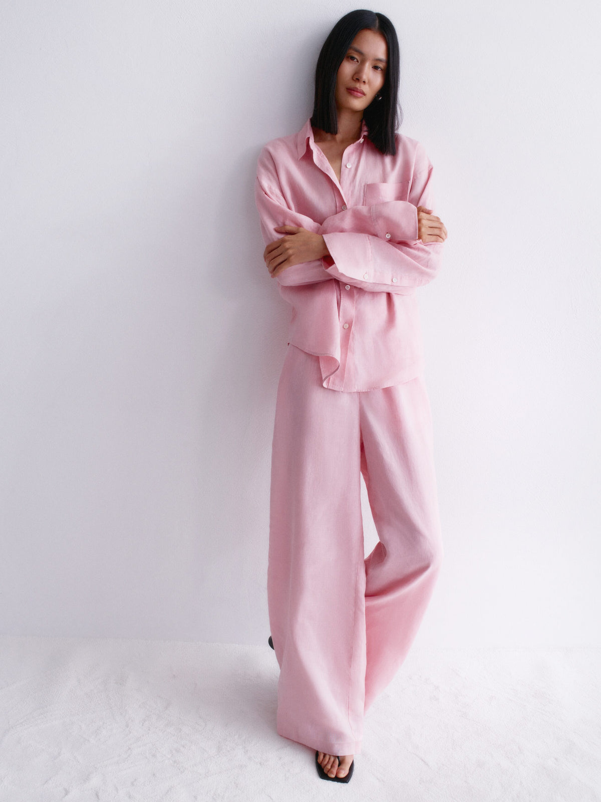 Linen Shirt - Pink - Image 9