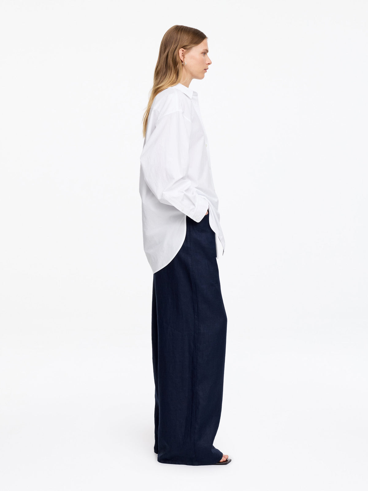 Oversized Batwing Shirt - White - Image 3