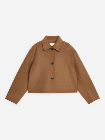 Wool-Blend Overshirt - Beige - Image 5