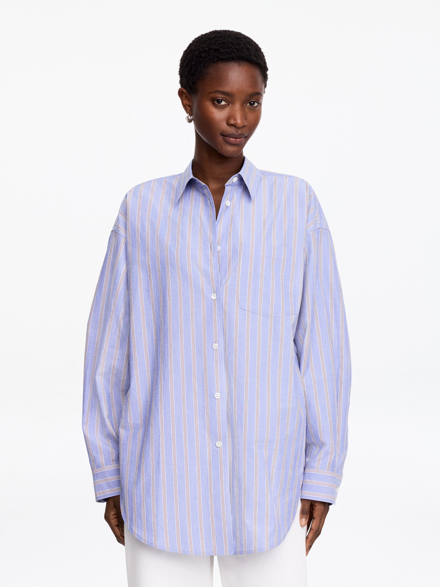 Oversized Batwing Shirt - Blue