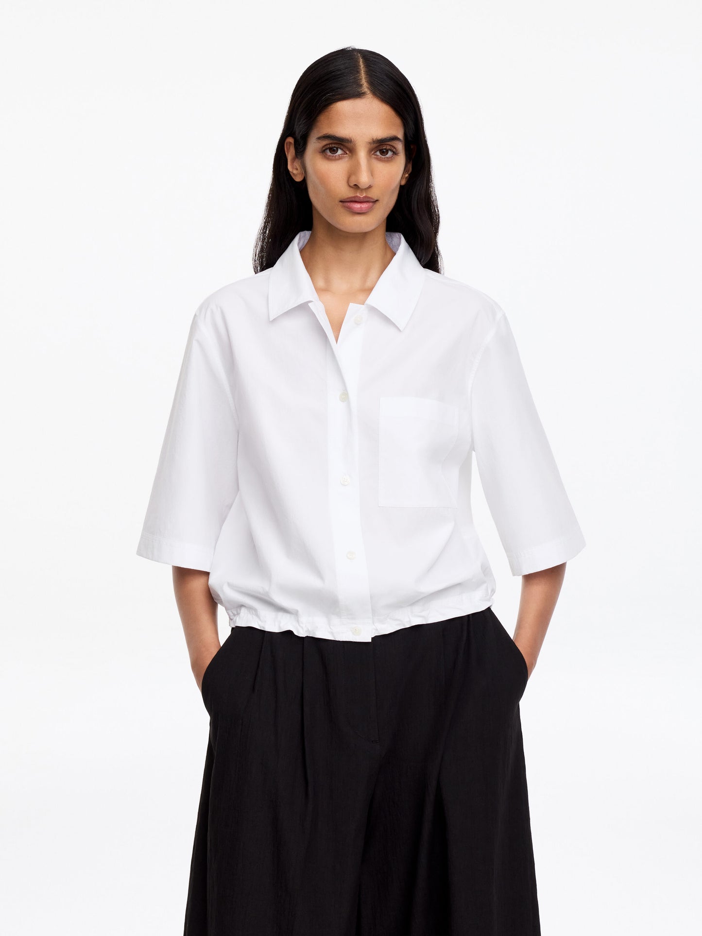 Cotton Short-Sleeve Shirt - White