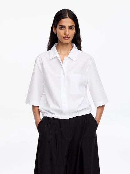 Cotton Short-Sleeve Shirt - White