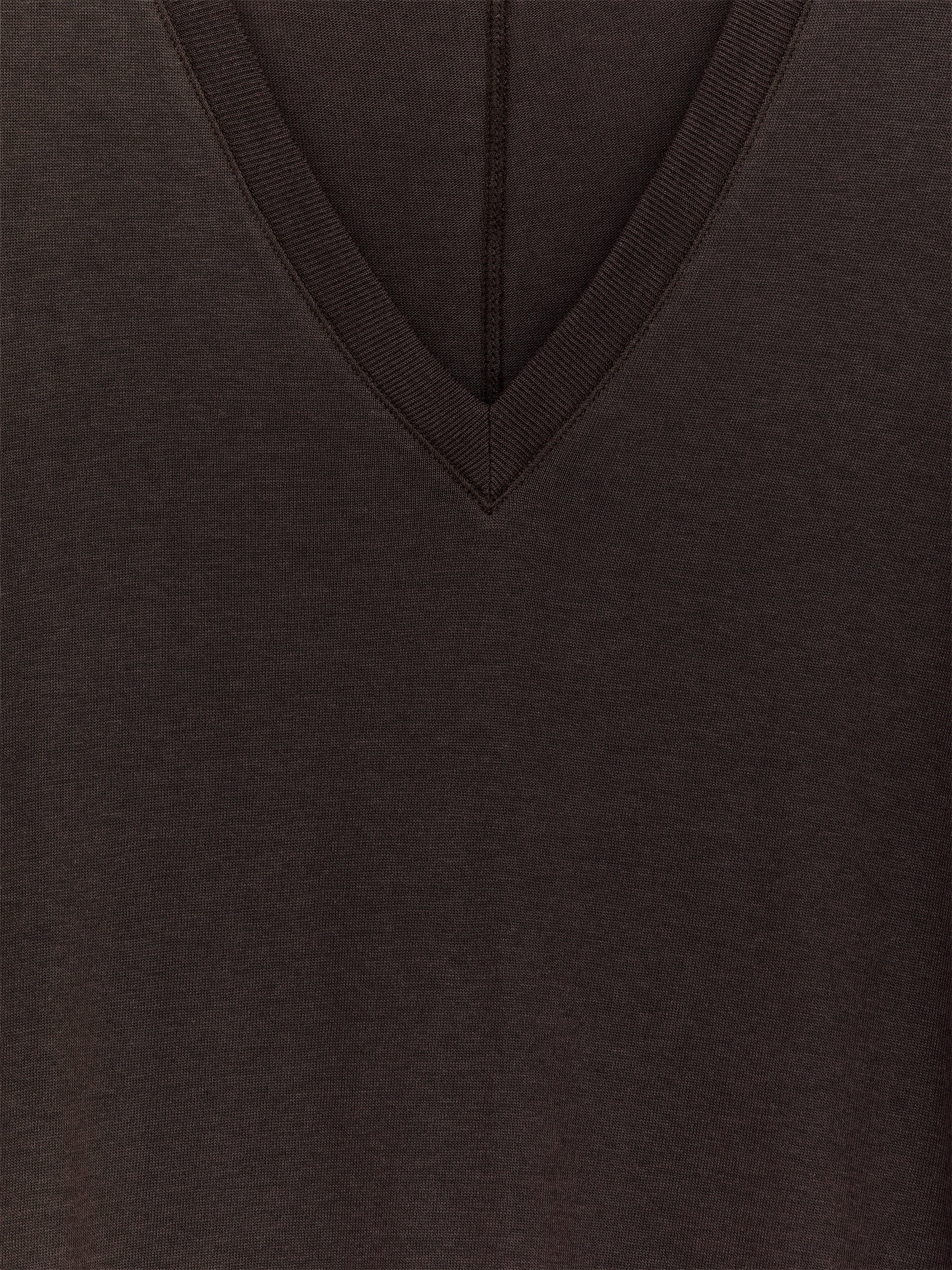 Lyocell-Cotton Tunic Top - Brown - Image 2