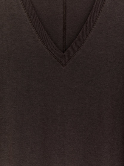 Lyocell-Cotton Tunic Top - Brown - Image 2