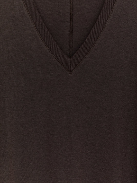 Lyocell-Cotton Tunic Top - Brown - Image 2