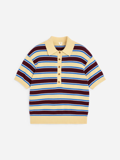 Short-Sleeve Cotton Polo Shirt - Blue - Image 5