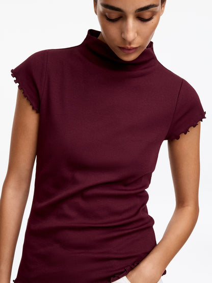 Turtleneck T-Shirt - Red - Image 4
