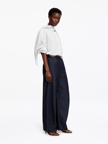 Detachable Scarf Blouse - White - Image 3