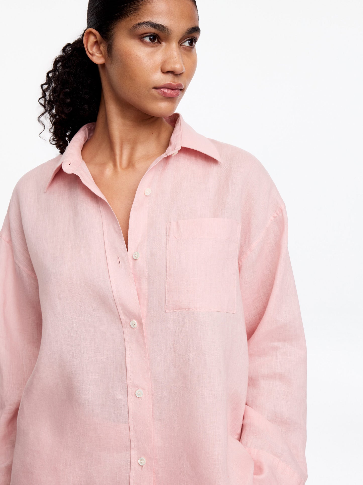 Linen Shirt - Pink - Image 5