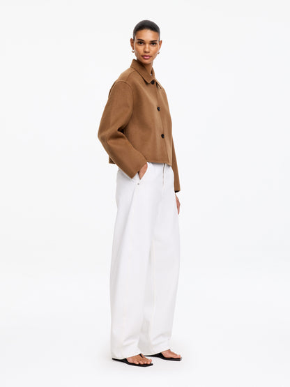 Wool-Blend Overshirt - Beige - Image 2
