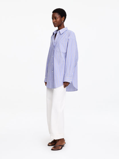 Oversized Batwing Shirt - Blue - Image 2