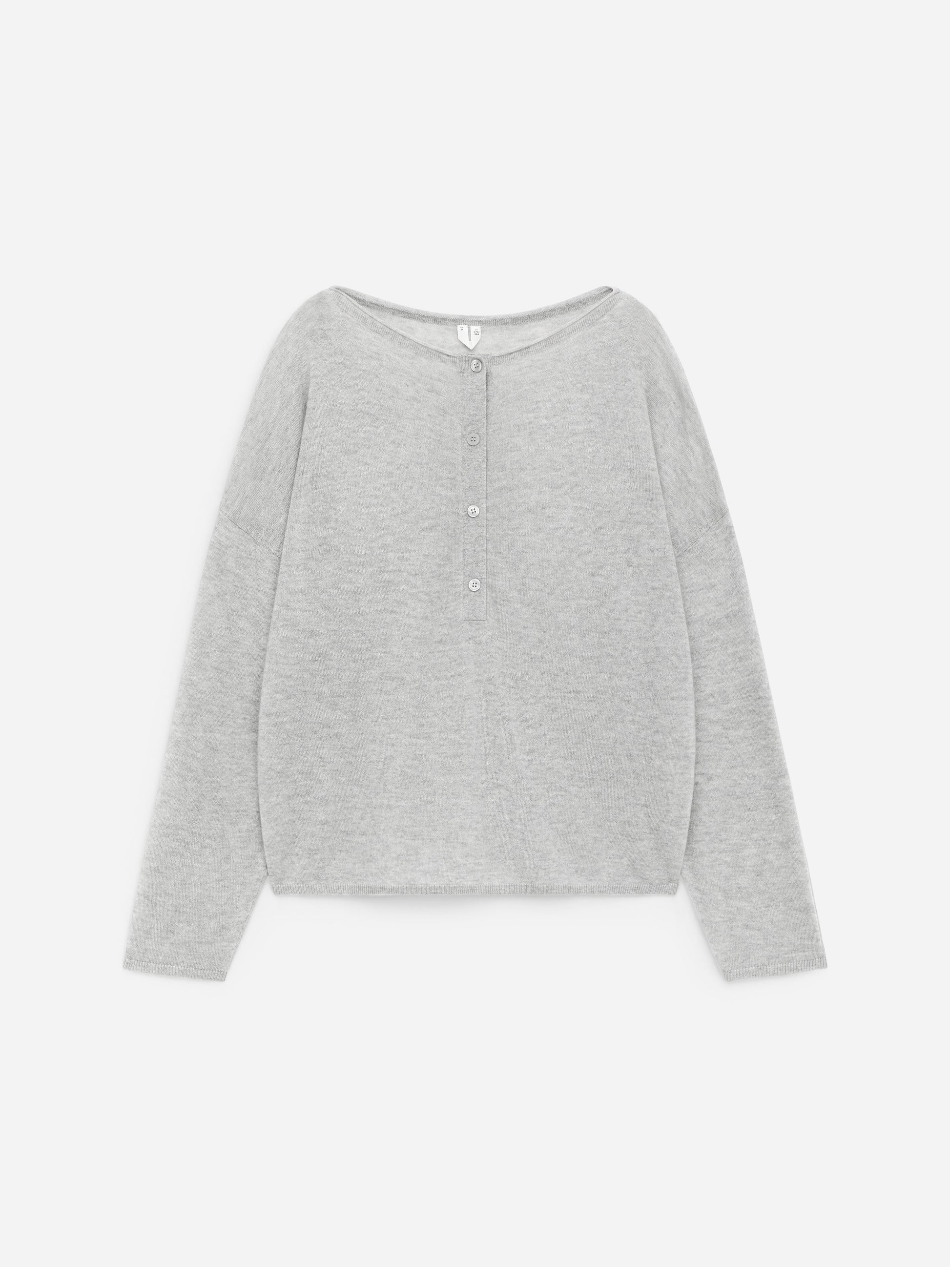 Pure Cashmere Boat-Neck Jumper - Grey