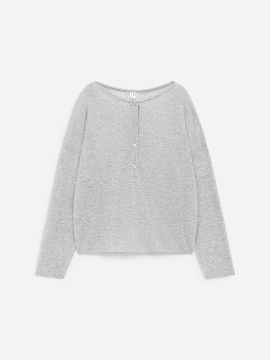 Pure Cashmere Boat-Neck Jumper - Grey