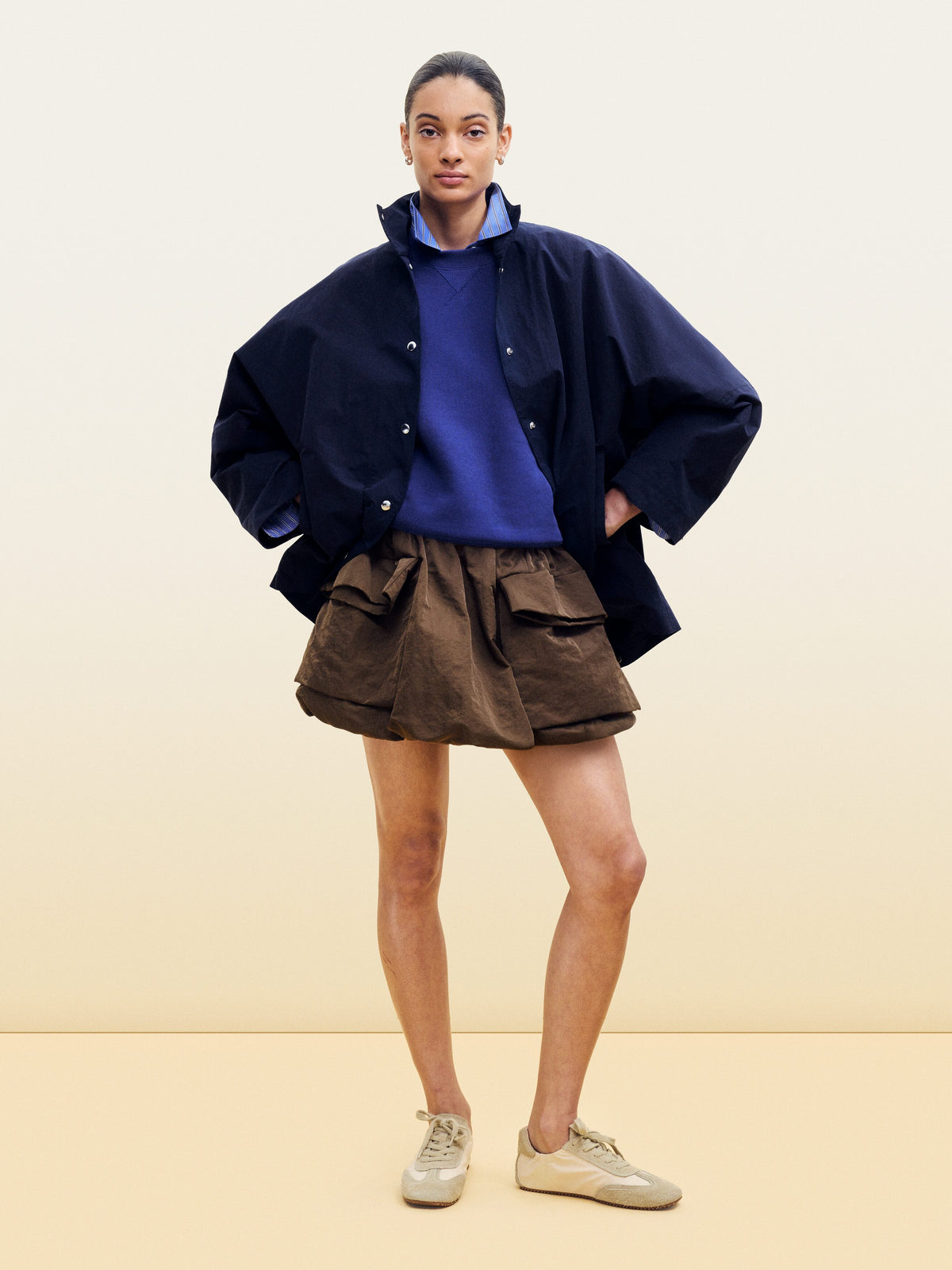 Oversized Batwing Shirt - Blue - Image 7