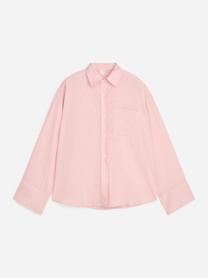 Linen Shirt - Pink - Image 6