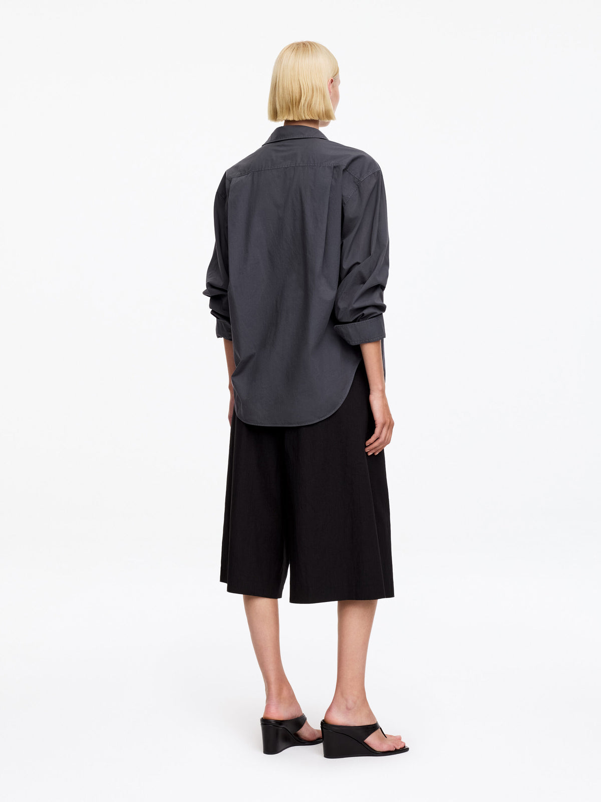 Cotton Poplin Shirt - Black - Image 2