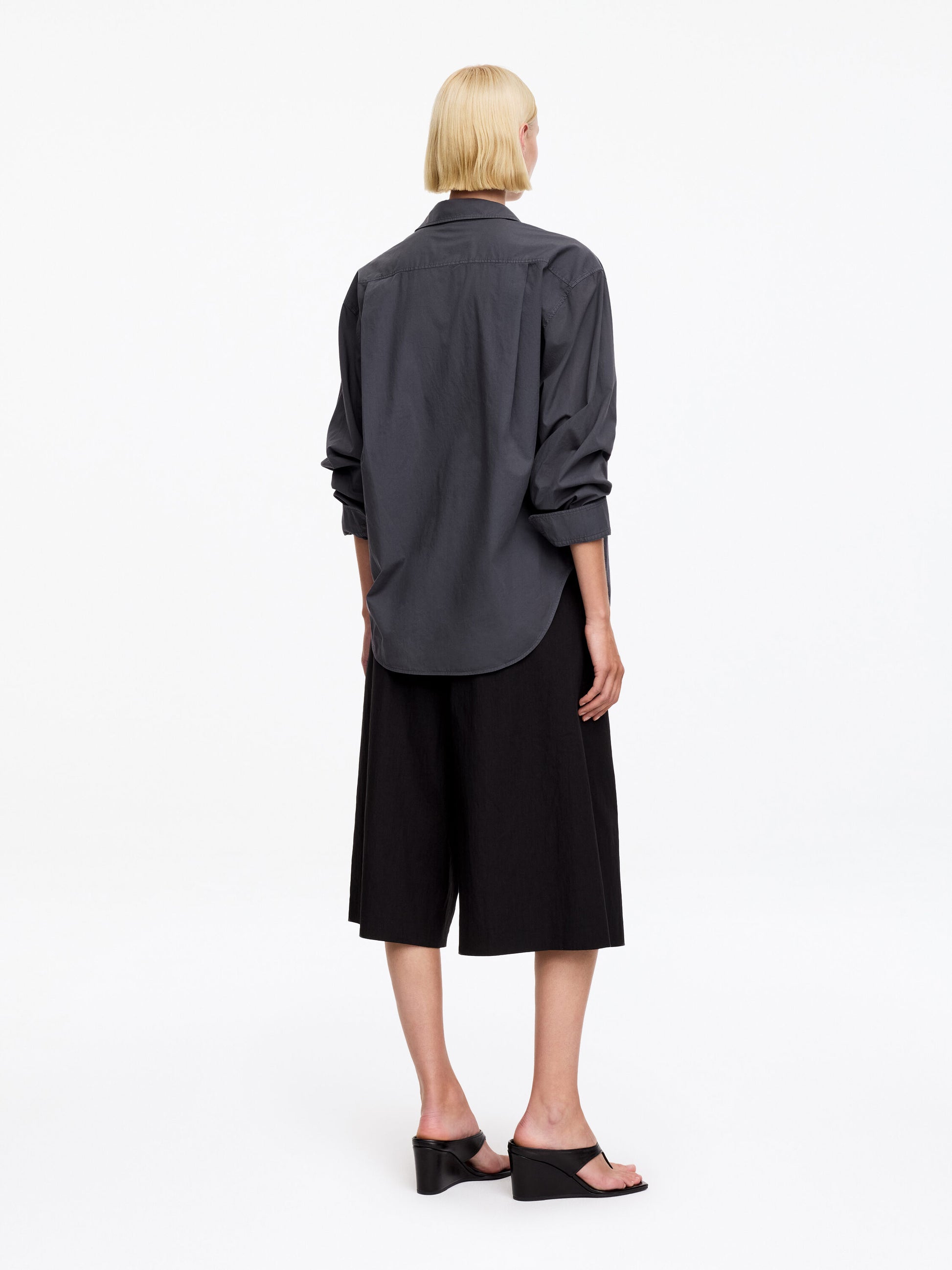 Cotton Poplin Shirt - Black - Image 2