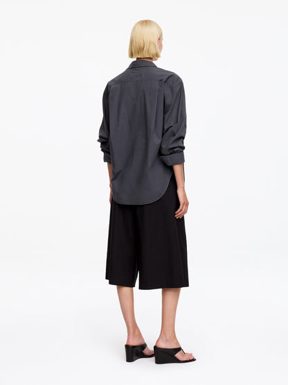 Cotton Poplin Shirt - Black - Image 2