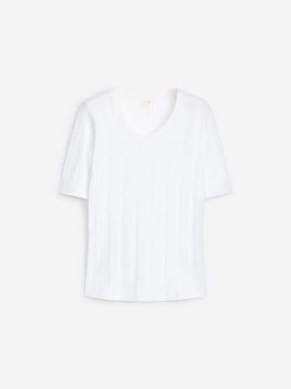 Rib T-shirt - White - Image 5