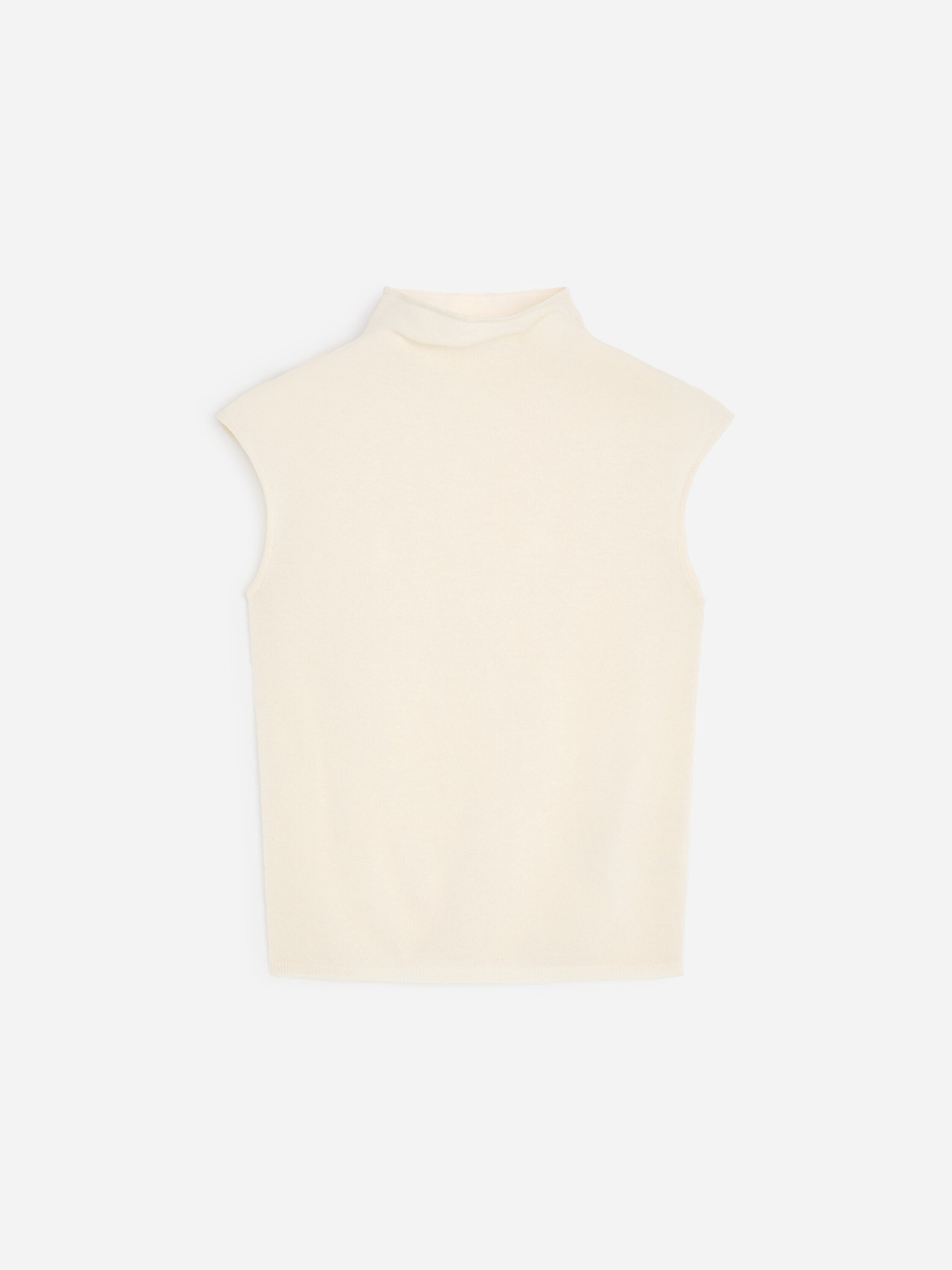 Pure Cashmere Mock-Neck Top - White - Image 5