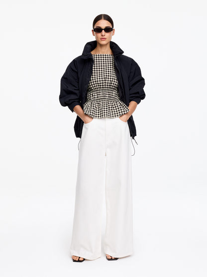 Seersucker Smock Top - Black - Image 2