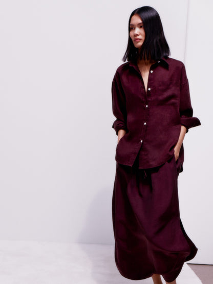 Linen Shirt - Brown - Image 13
