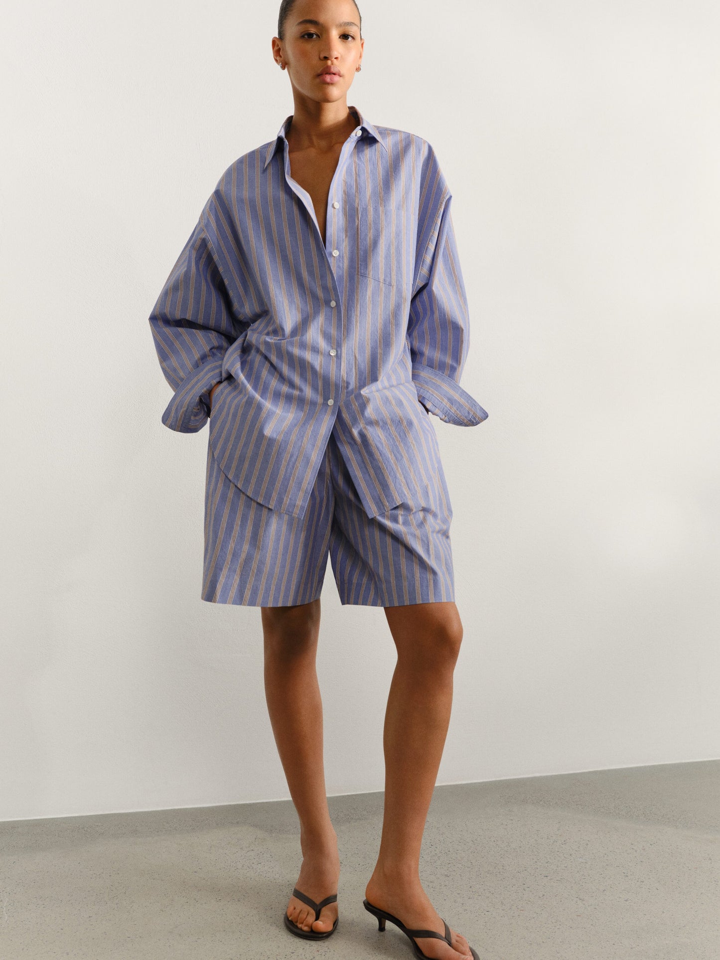 Oversized Batwing Shirt - Blue - Image 10