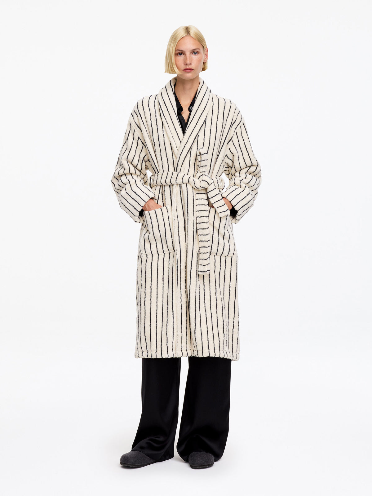 Unisex Cotton Terry Bathrobe - White - Image 2