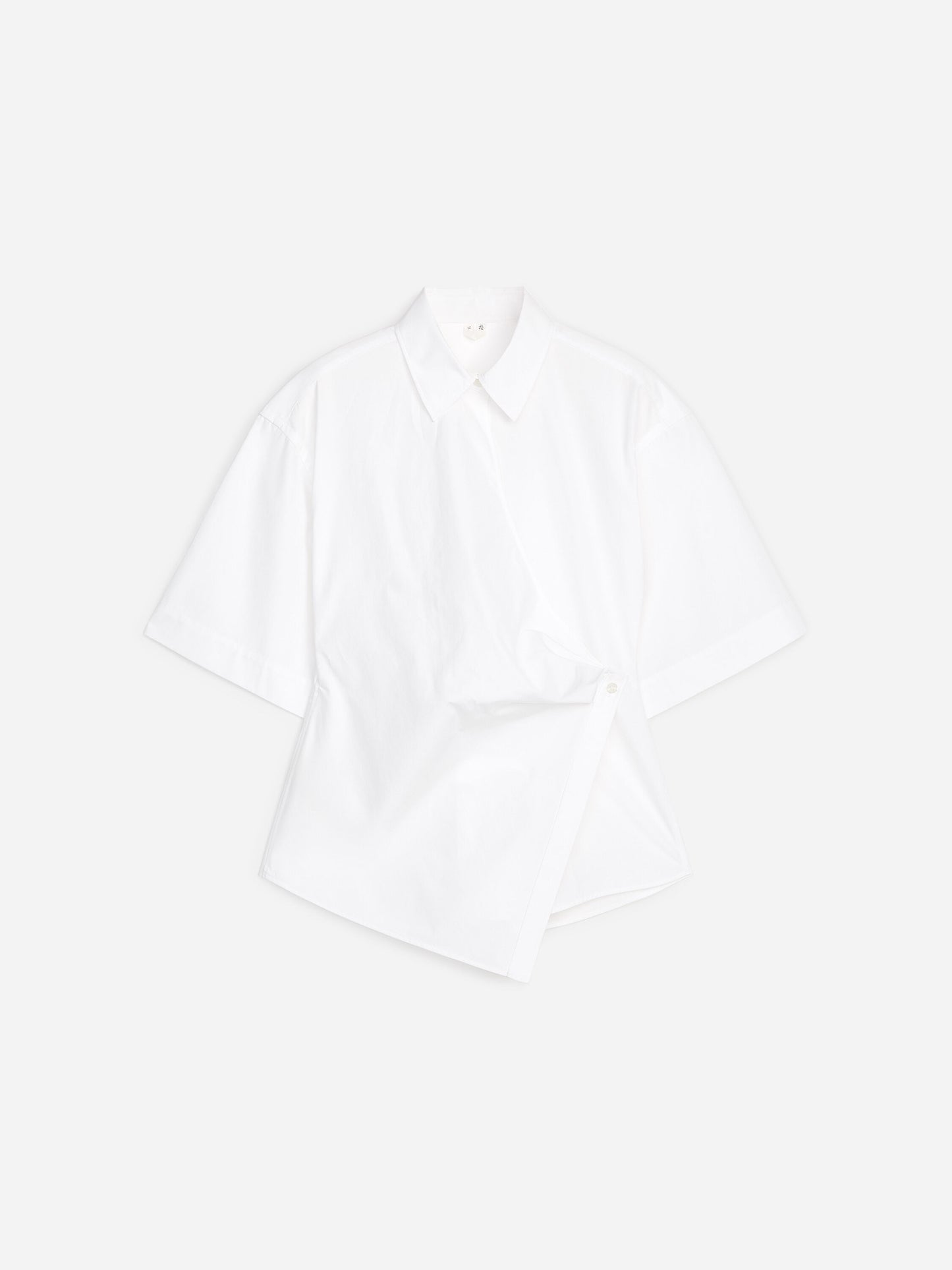 Cotton Wrap Shirt - White - Image 5