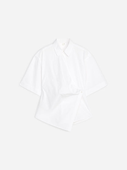 Cotton Wrap Shirt - White - Image 5