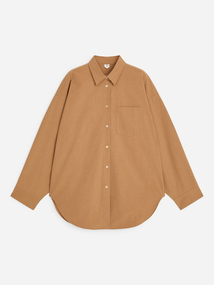 Batwing-Sleeve Shirt - Beige - Image 5