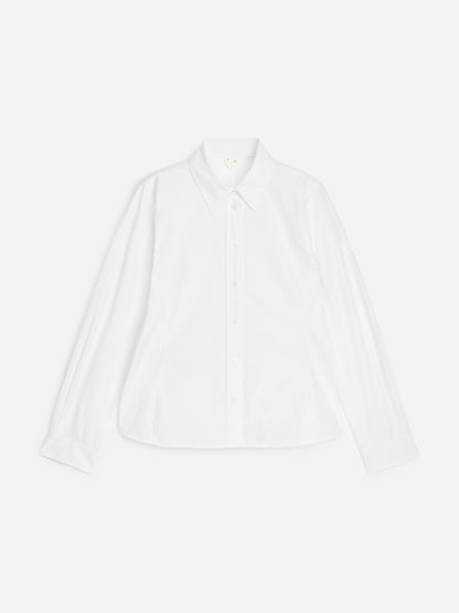 Fitted Cotton Poplin Shirt - White - Image 5