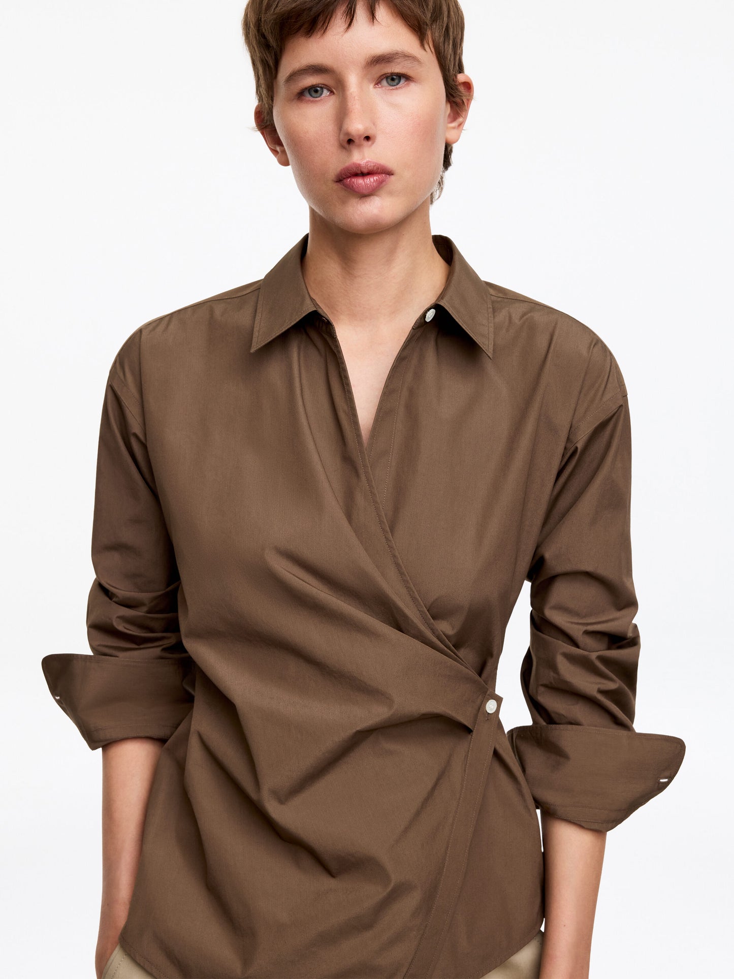 Wrap Shirt - Beige - Image 4