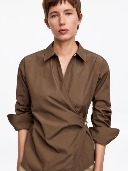 Wrap Shirt - Beige - Image 4