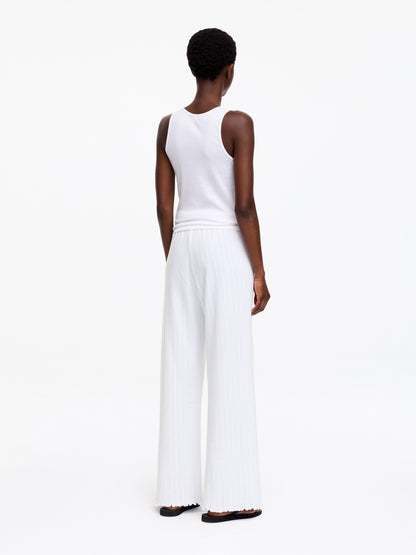 Pointelle-knitted Trousers - White - Image 2