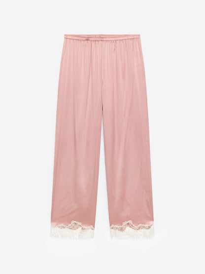 Silk Stretch Trousers - Pink