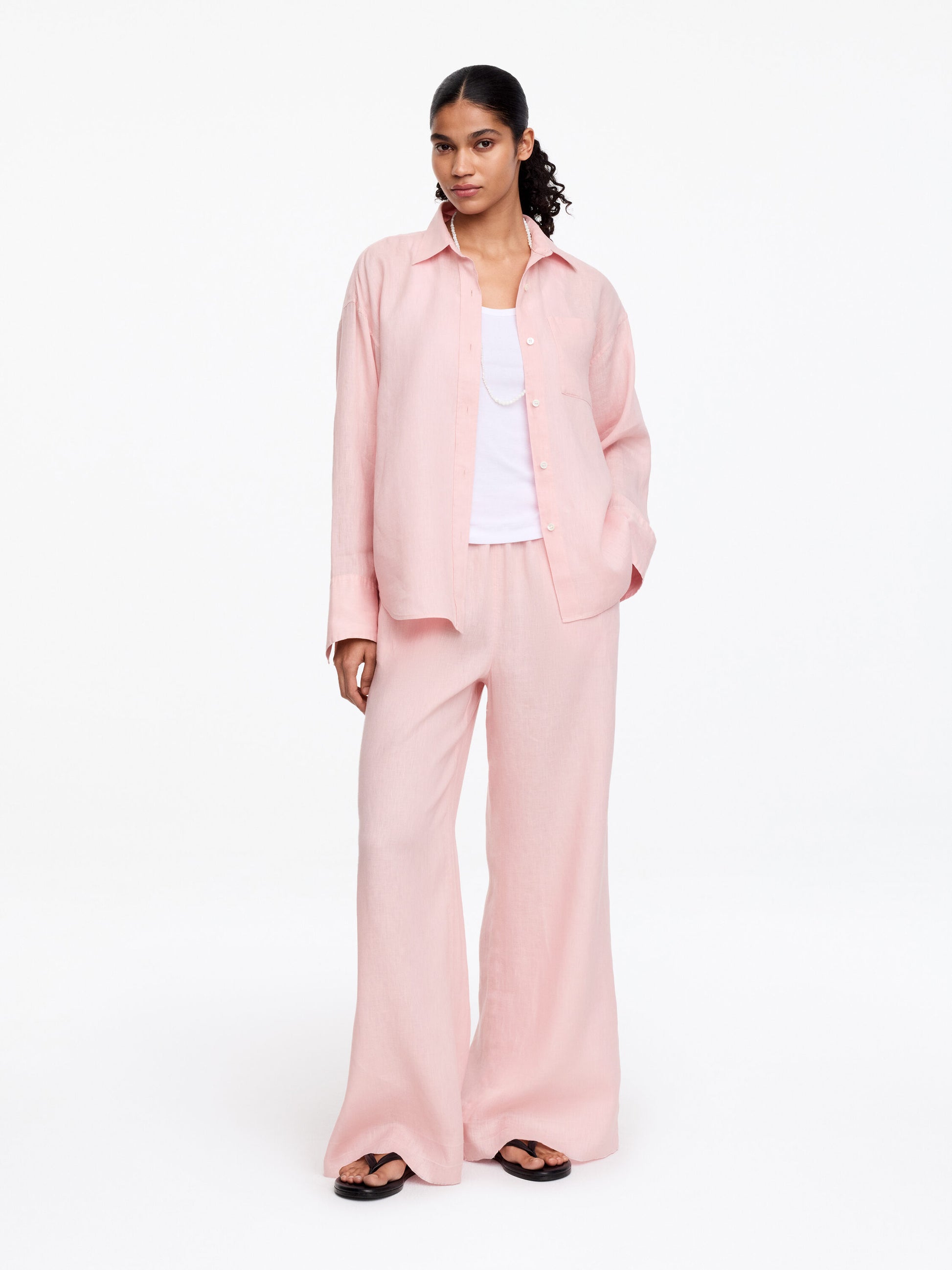 Linen Shirt - Pink - Image 2