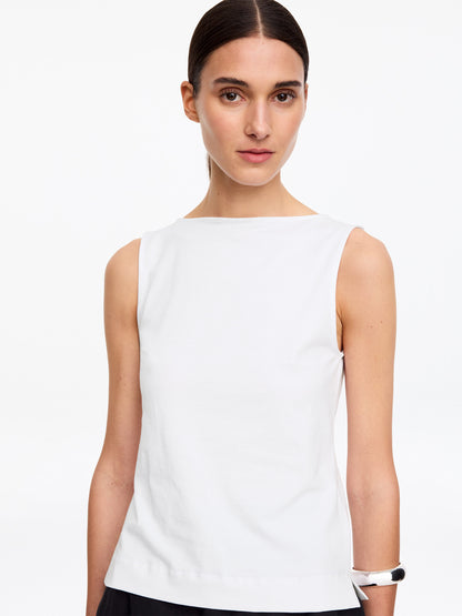 Boat Neck Tank Top - White - Image 5