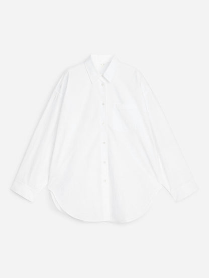 Oversized Batwing Shirt - White - Image 5