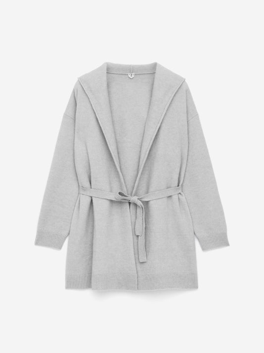 Alpaca-Wool Blend Cardigan - Grey