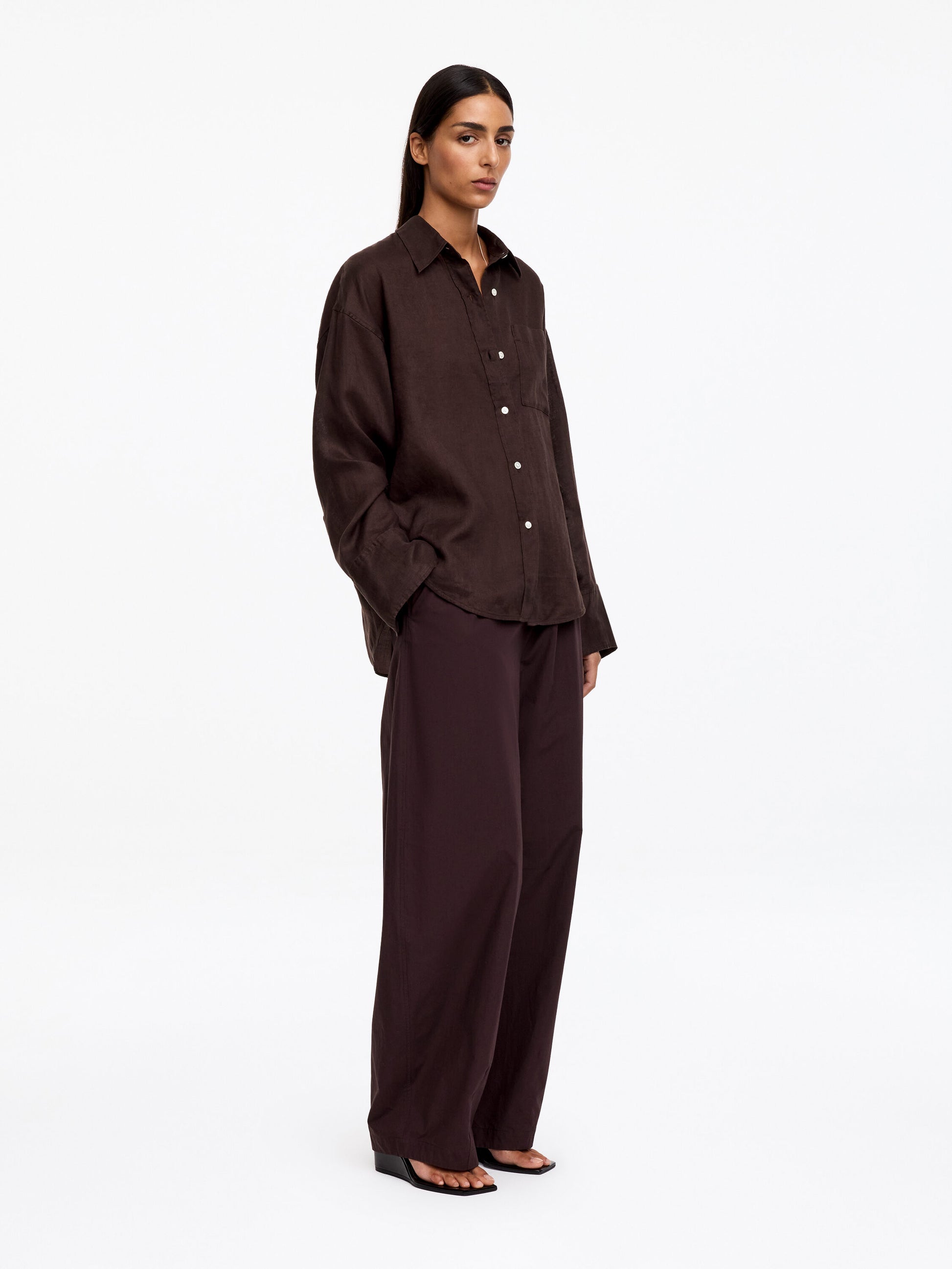 Linen Shirt - Brown - Image 4