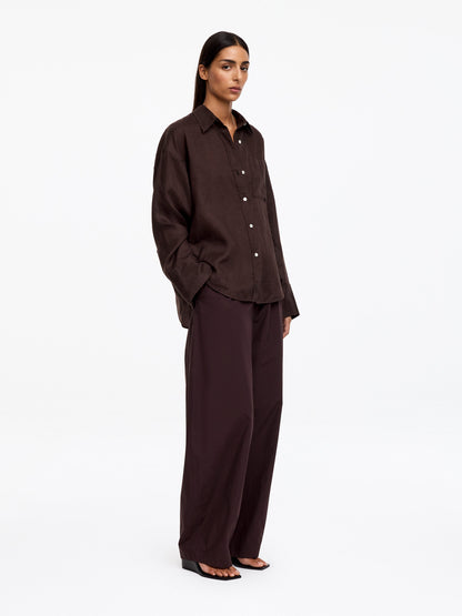 Linen Shirt - Brown - Image 4
