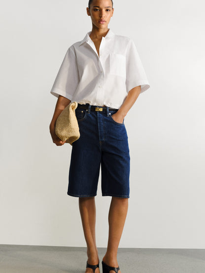 Cotton Short-Sleeve Shirt - White - Image 6
