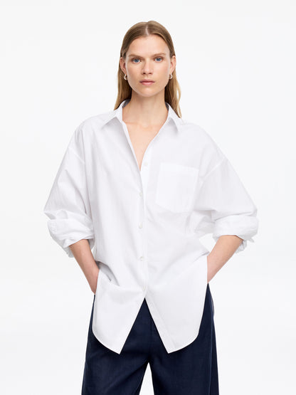 Oversized Batwing Shirt - White