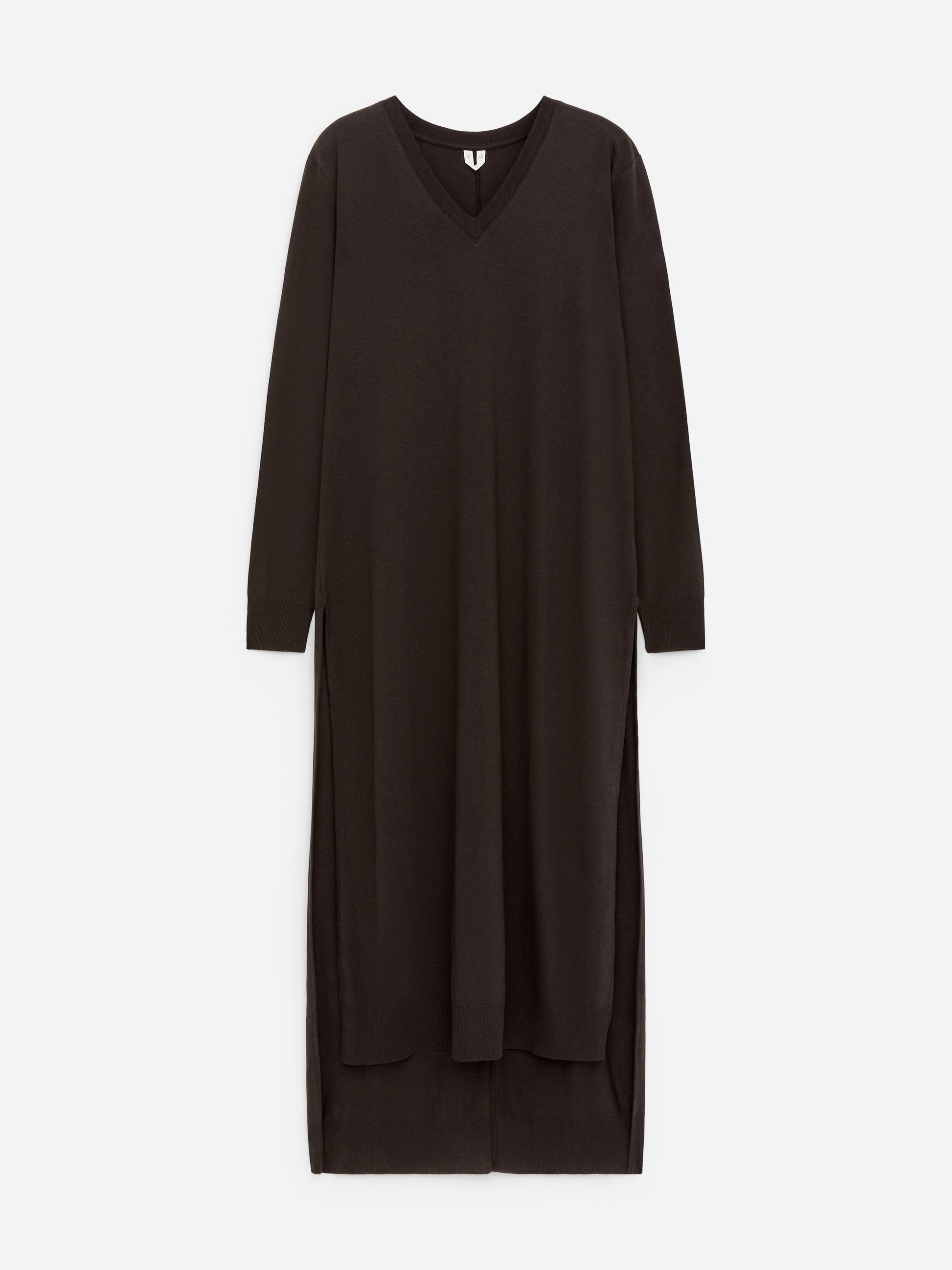 Lyocell-Cotton Tunic Top - Brown